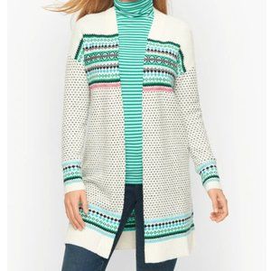 Talbots BRETON FAIR ISLE CARDIGAN cozy Size Large